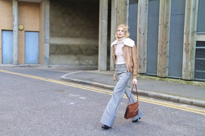 London Fashion Week Street Style leather bomber jacket Style Barista