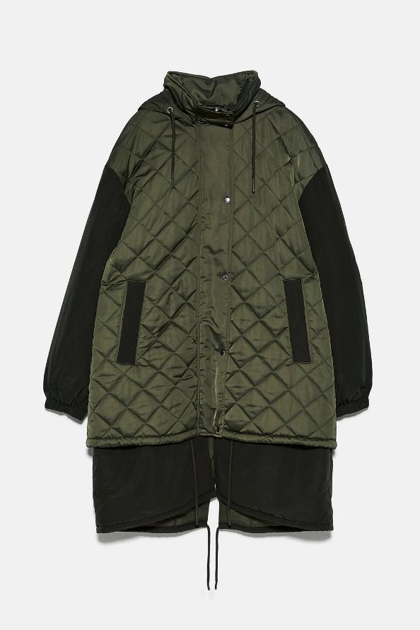 Μακρύ καπιτονέ parka, ZARA