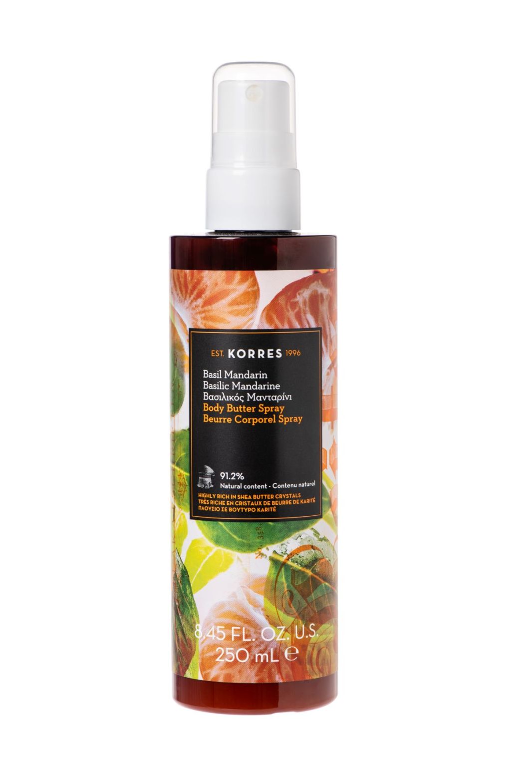 KORRES BODY BUTTER SPRAY Βασιλικός και Μανταρίνι