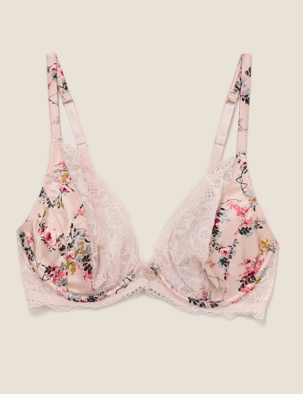 Floral σουτιέν με δαντέλα, 34.95€, MARKS & SPENCER