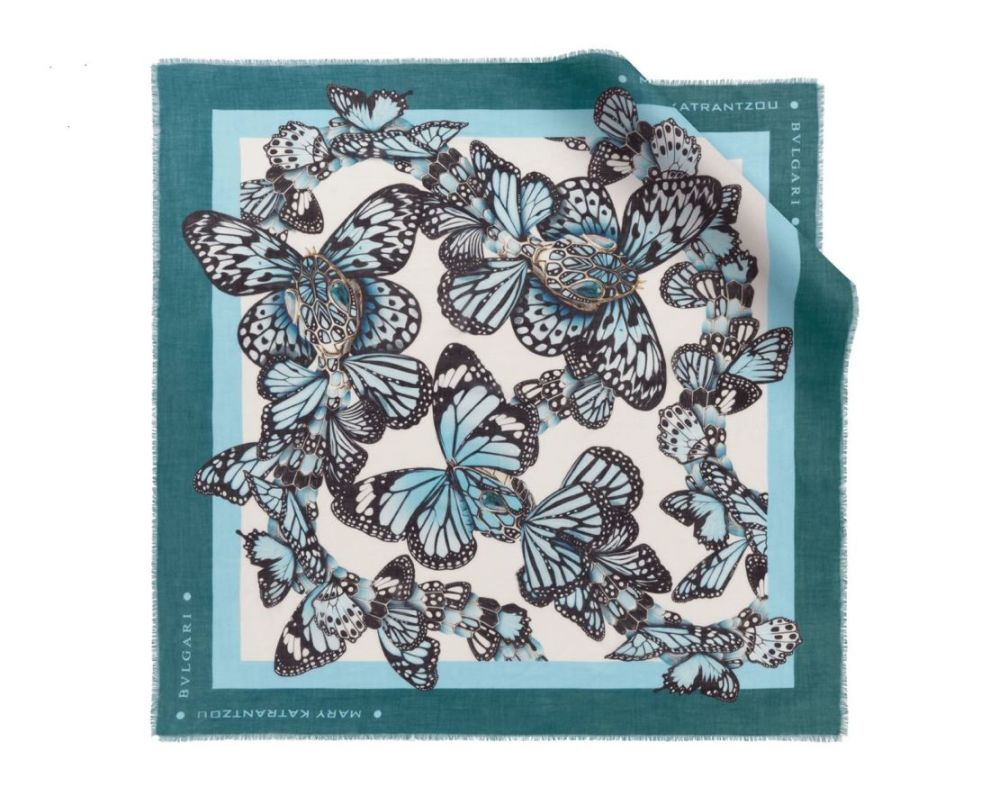 Μαντήλι από κασμήρι, Mary Katrantzou x Bvlgari.