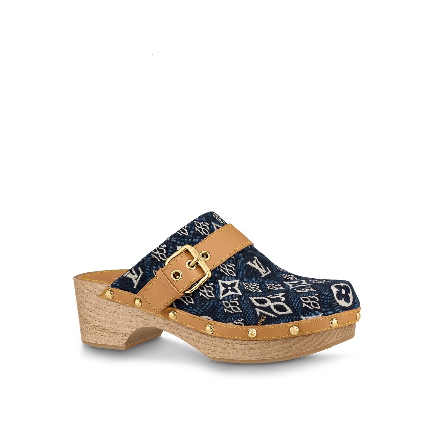 Denim Monogram 1854 Cottage clogs, 832€, Louis Vuitton