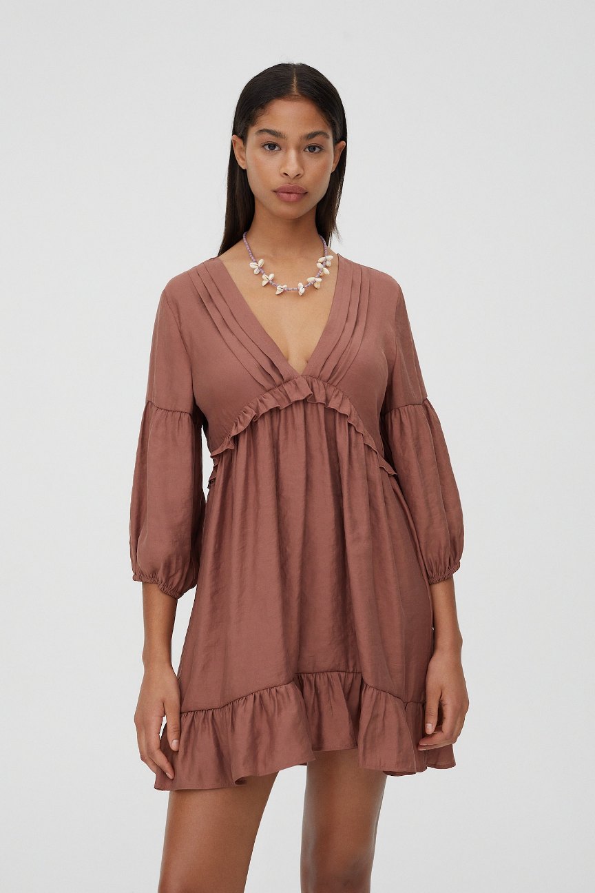 Ριχτό μίνι φόρεμα, Pull and Bear, 19.99€ από 29.99€