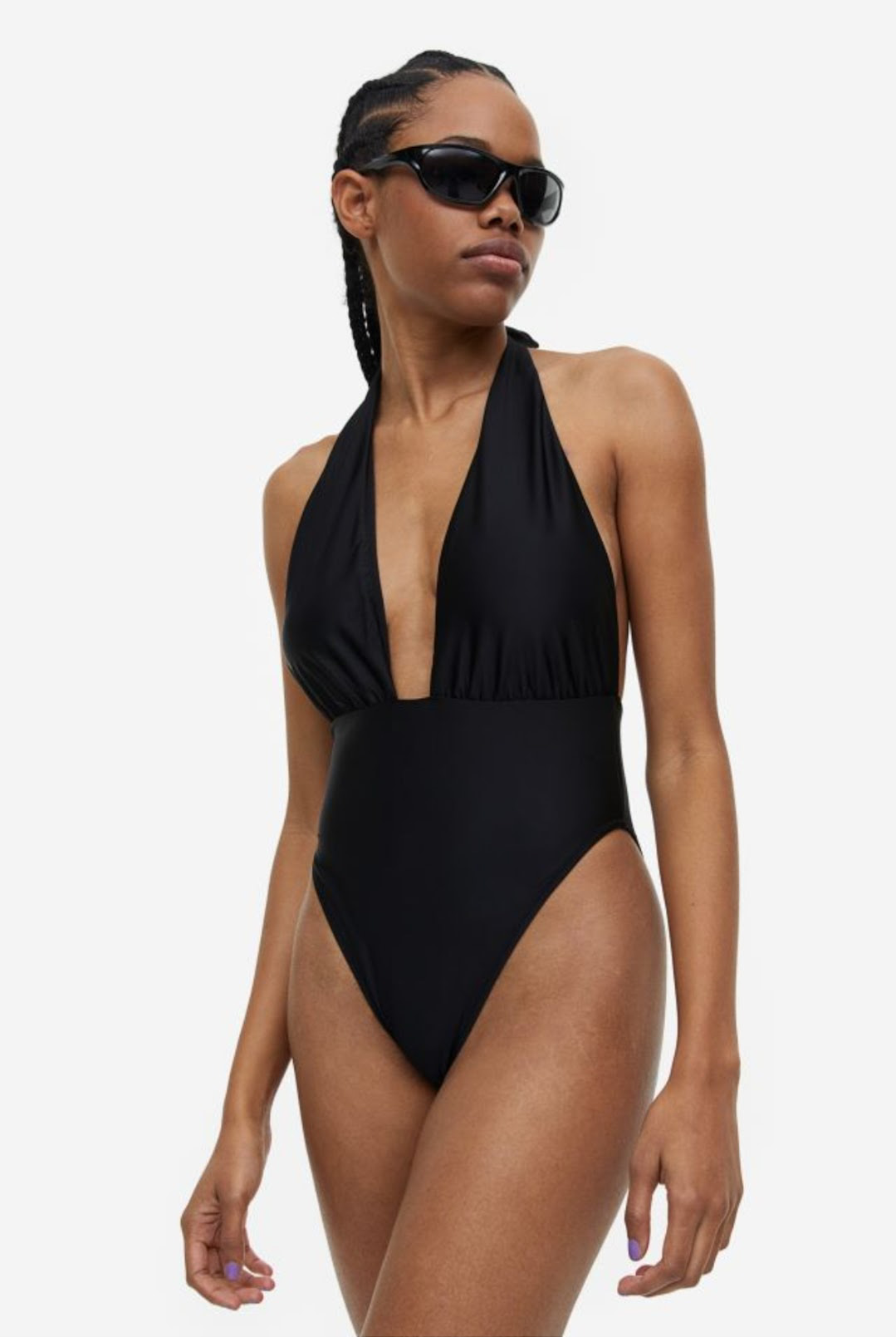 Μαγιό high-leg που δένει στον αυχένα μαύρο 19.99 € , Η&Μ.