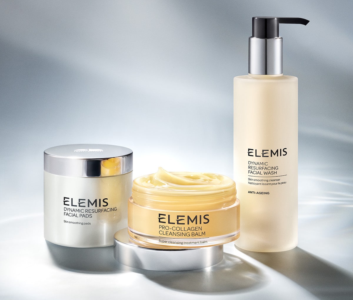 Dynamic Resurfacing Facial Pads, Pro-Collagen Cleansing Balm & Dynamic Resurfacing Facial Wash.