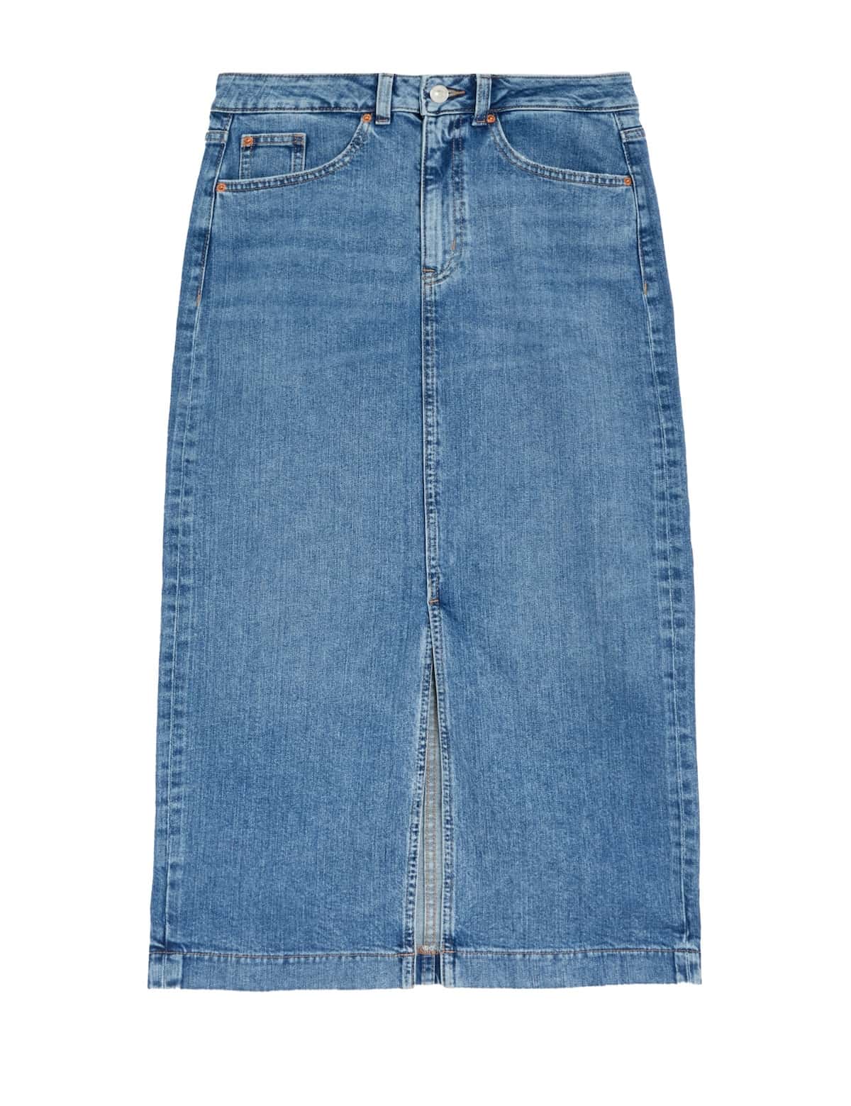 Φούστα denim με σκίσιμο, 39.99 € , Marks & Spencer.