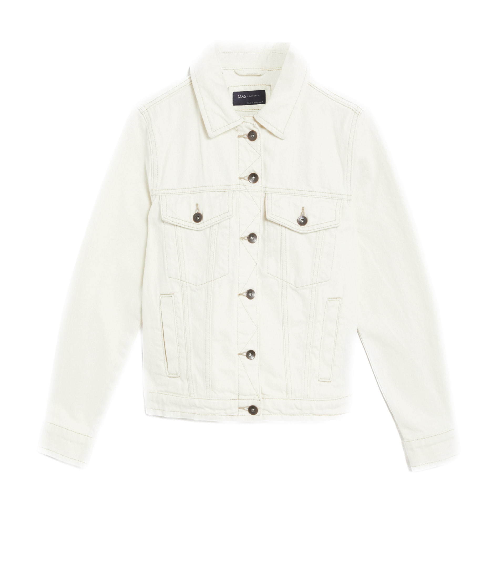 Λευκό denim jacket, 49.99 € , Marks & Spencer.