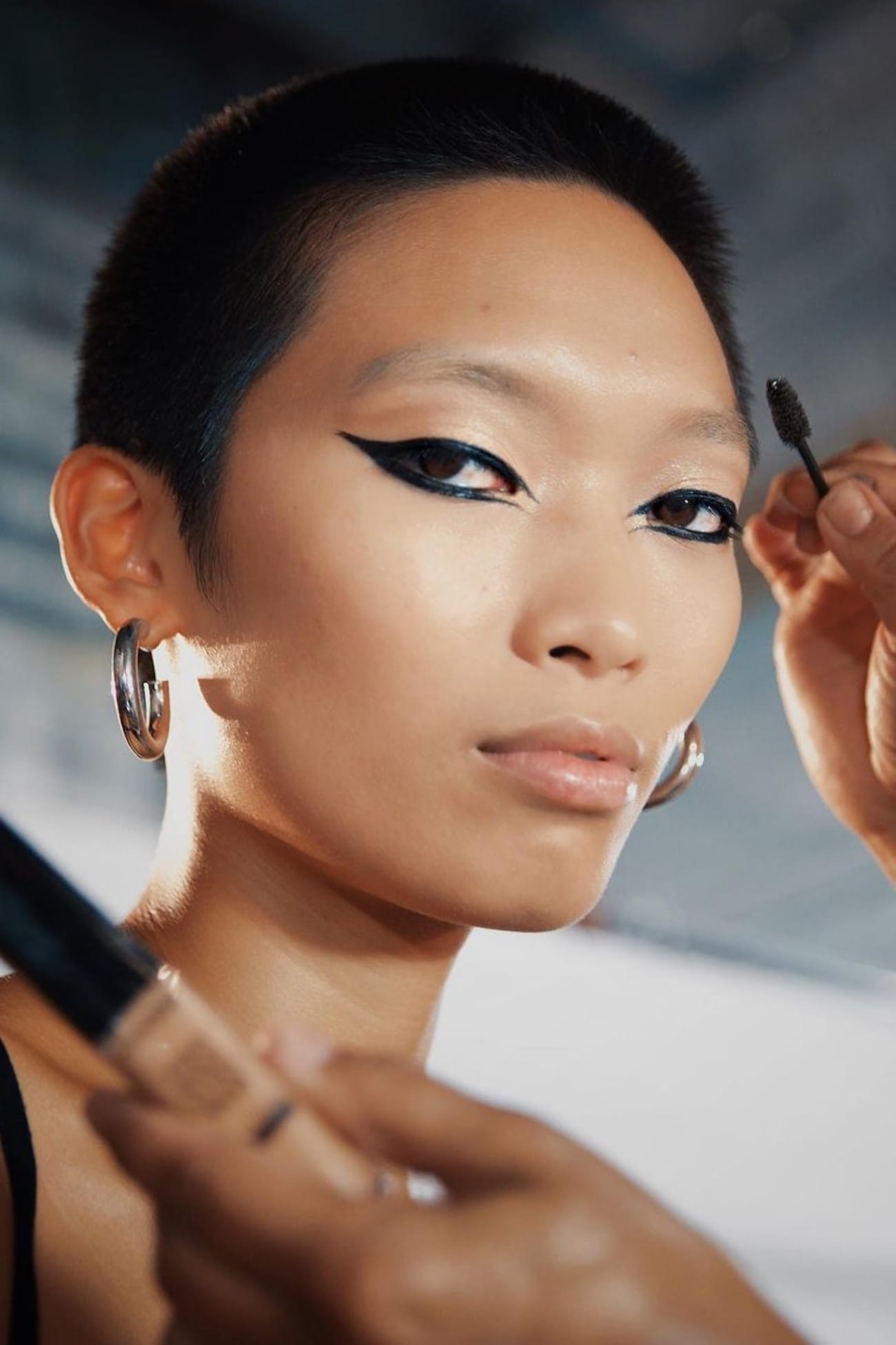 Laquan Smith ss24. Makeup artist: Sheika Daley.