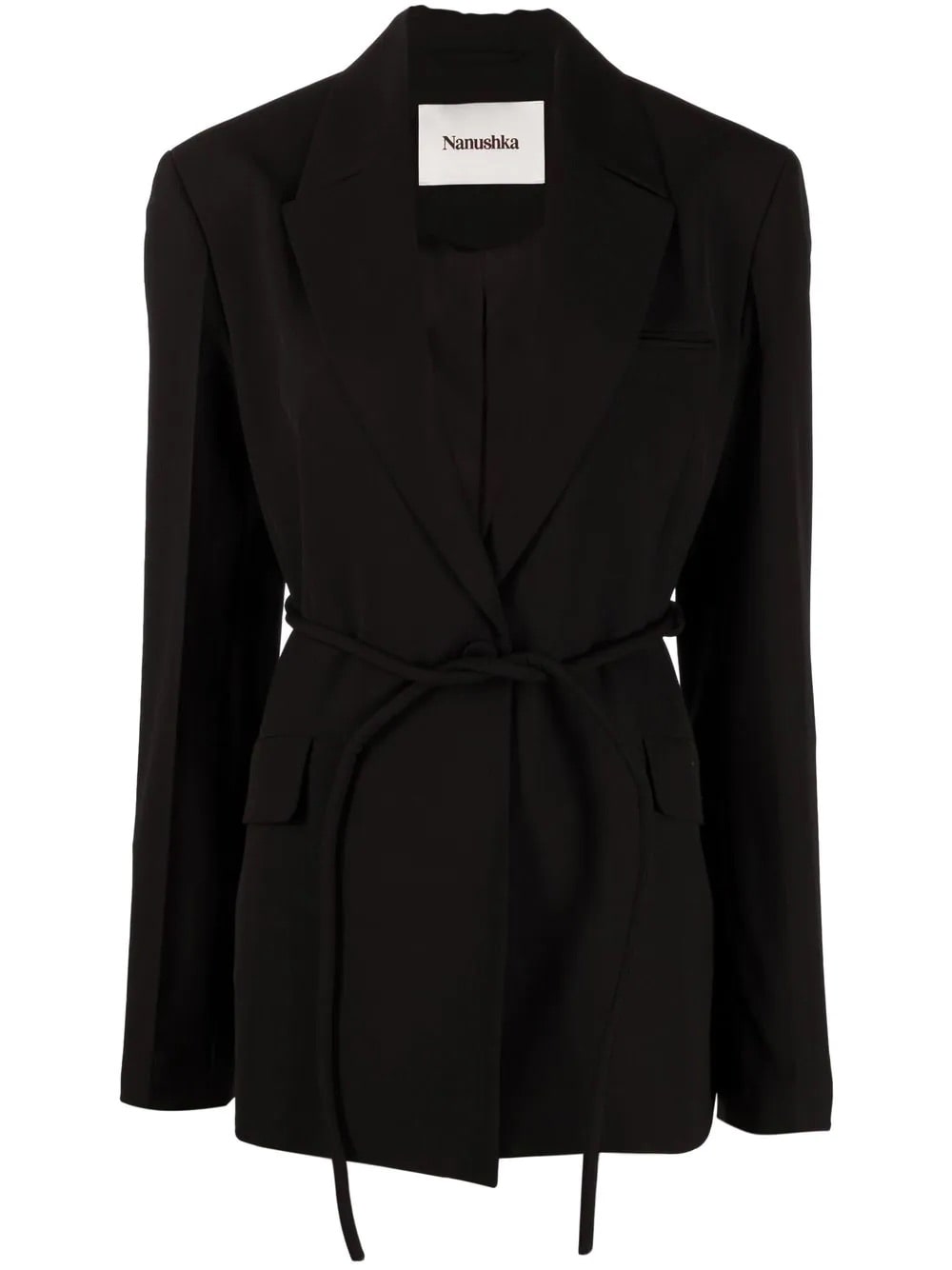 Σακάκι Nanushka με υφασμάτινη ζώνη, 388 € από 775 €, FARFETCH