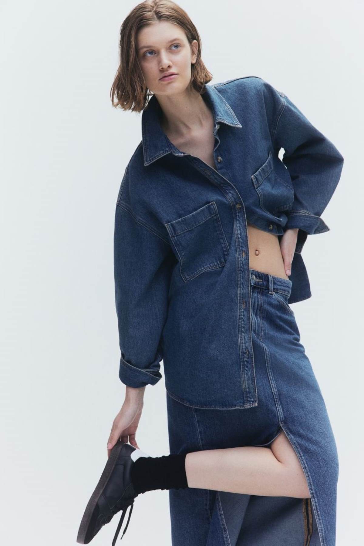 Denim oversized πουκάμισο, 24.99 € , Η&Μ