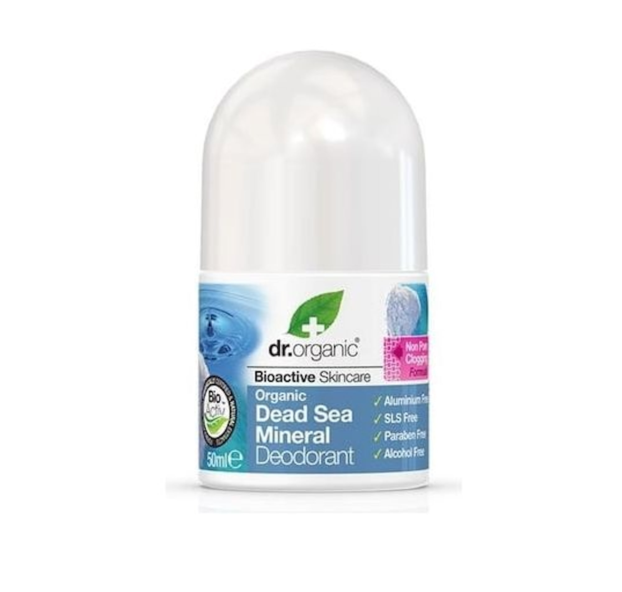 Dr.Organic, αντιβακτηριδιακό κρεμώδες αποσμητικό με βιολογικά μεταλλικά στοιχεία από τη Νεκρά Θάλασσα