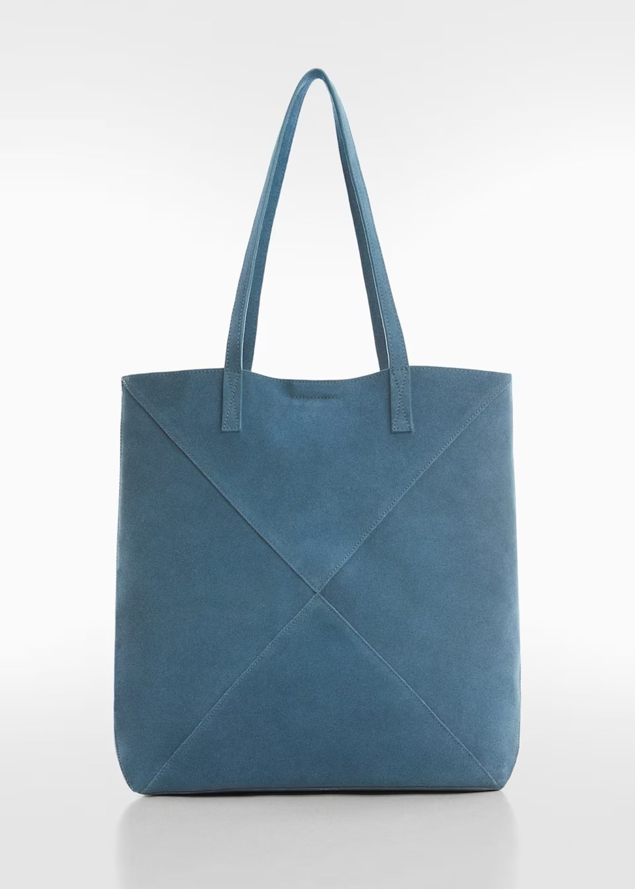 Mπλε δερμάτινη τσάντα shopper, 55.99 € , Μango