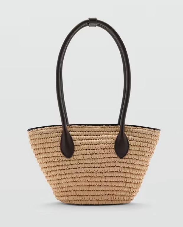 Τσάντα ψάθινη φυσική ίνα 29.99 € , MANGO
