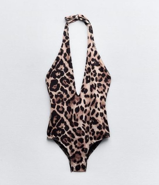 ΟΛΟΣΩΜΟ ΜΑΓΙΟ ANIMAL PRINT ΜΕ ΛΑΙΜΟΚΟΨΗ HALTER, 29.95 € , ZARA