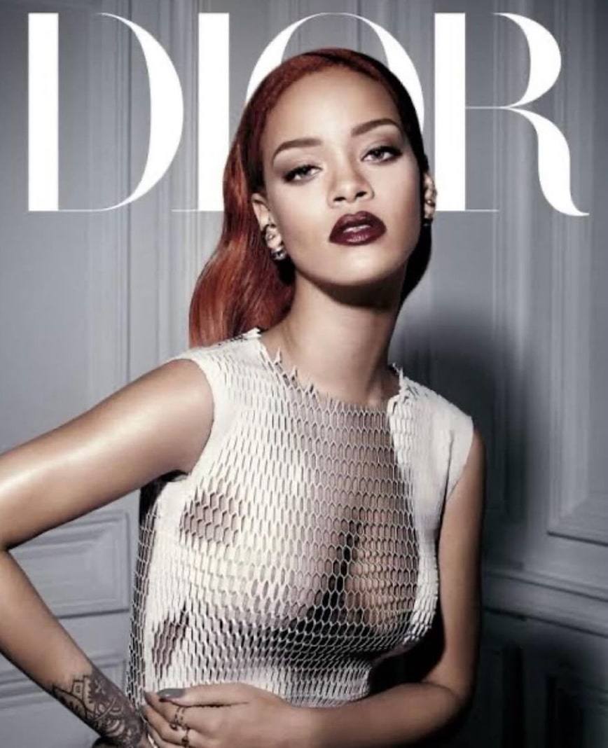 H Rihanna με μακιγιάζ από τον Peter Philips για το εξώφυλλο του Dior Magazine το 2015.