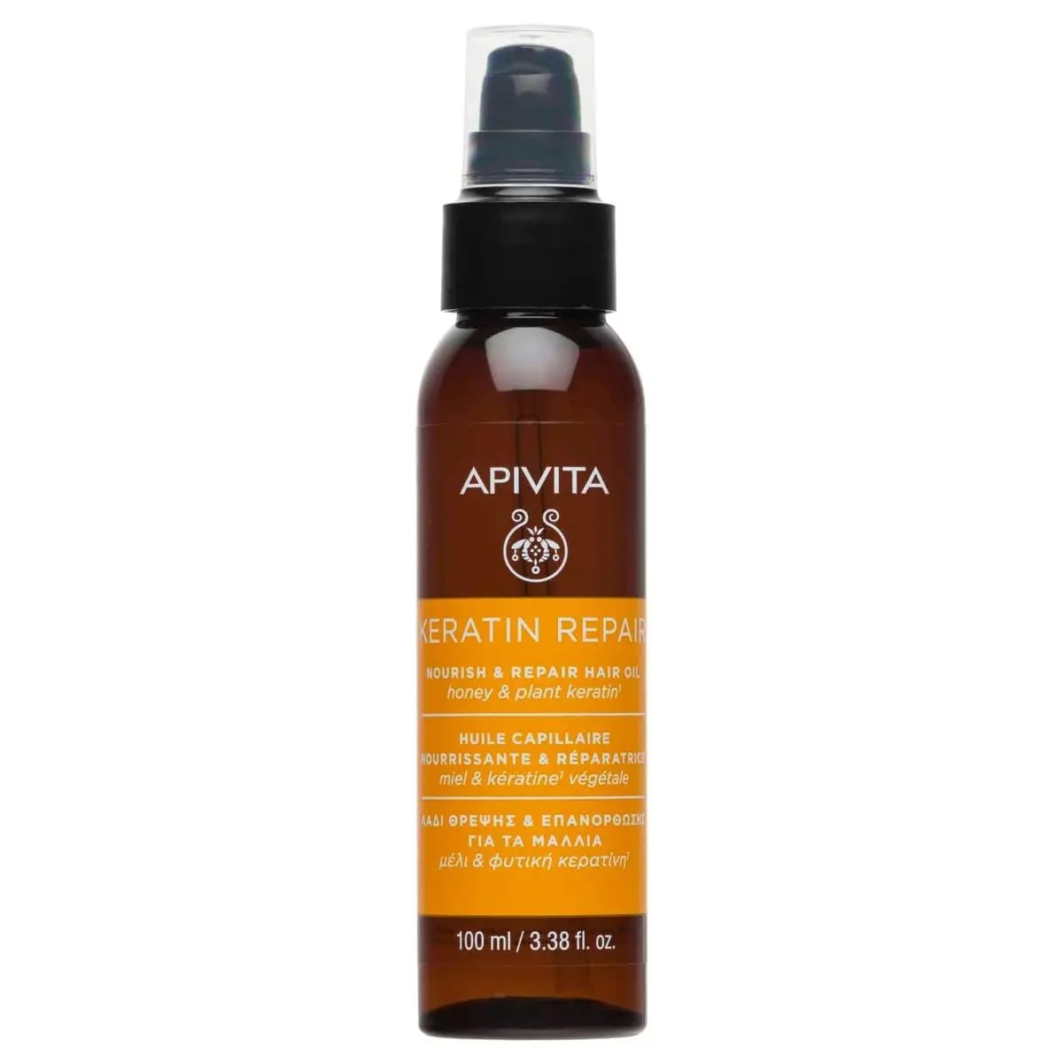 Apivita, Keratin Repair. Έλαιο θρέψης με μέλι & φυτική κερατίνη