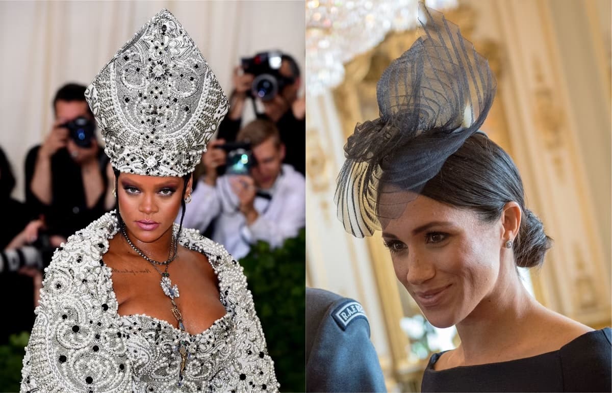 H Rihanna και η Δούκισσα του Σάσσεξ με καπέλα του Stephen Jones